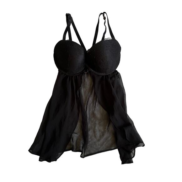 NWOT Victoria's Secret 36C Baby Doll Lace Split Front Padded Bra - Picture 1 of 4